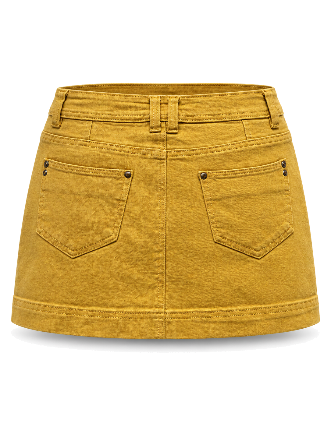 Mustard Sunbeam Denim Skirt back ghost mannequin