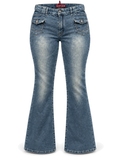 Indigo Flap-Pocket Jeans front ghost mannequin
