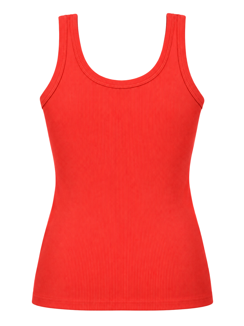 Red Buttonfall Rib Cami back ghost mannequin