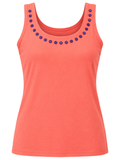 Coral Plum-Button Cami front ghost mannequin