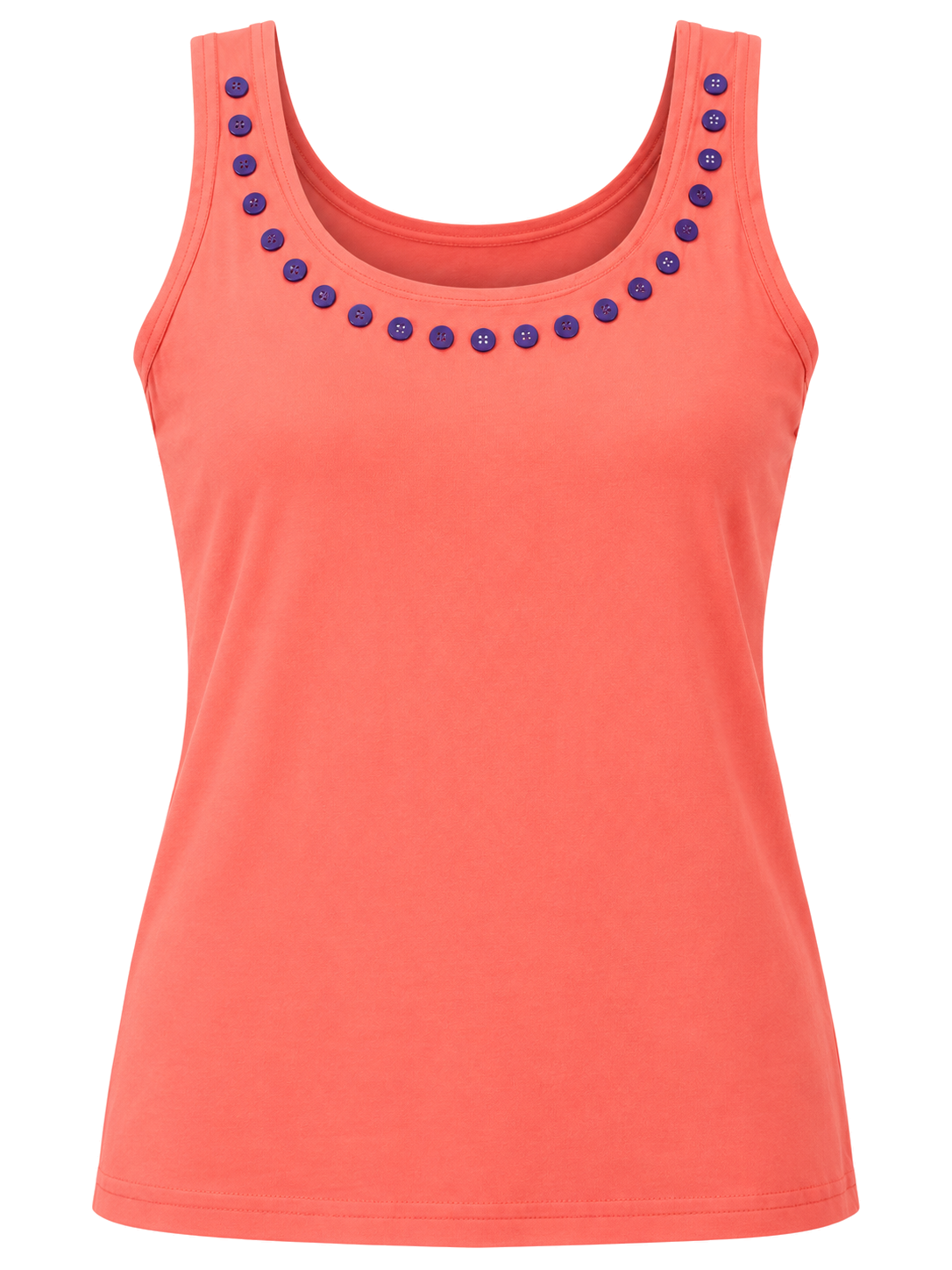 Coral Plum-Button Cami front ghost mannequin